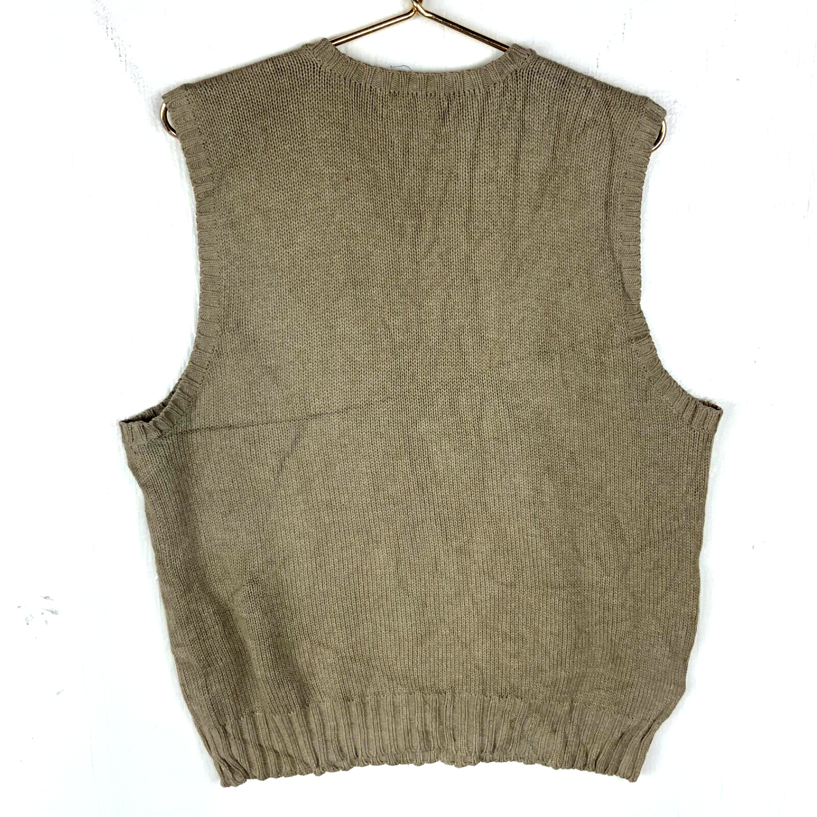 Vintage Polo Ralph Lauren Knit Sweater Vest Large Brown V-neck 90s