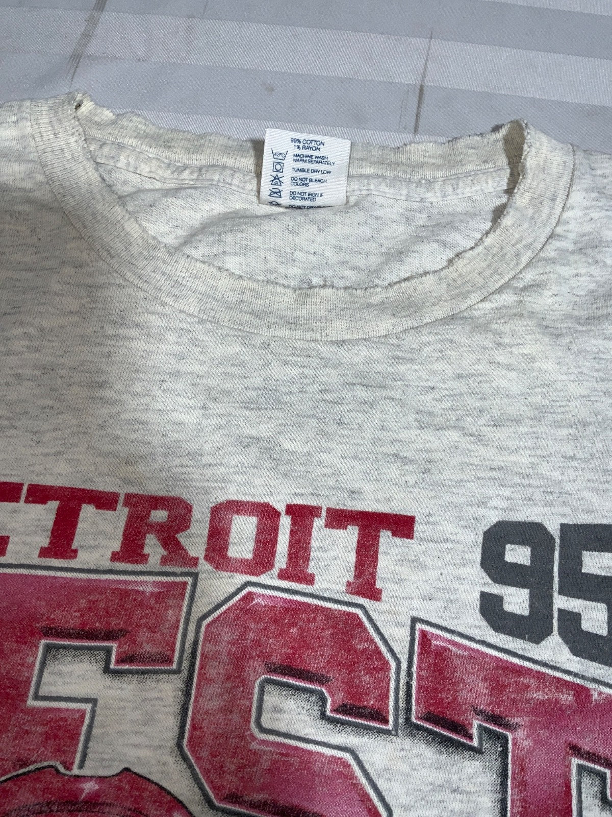 Vintage Detroit Red Wings Caricature T-Shirt XL Delta Nhl 1995 West Champs 90s