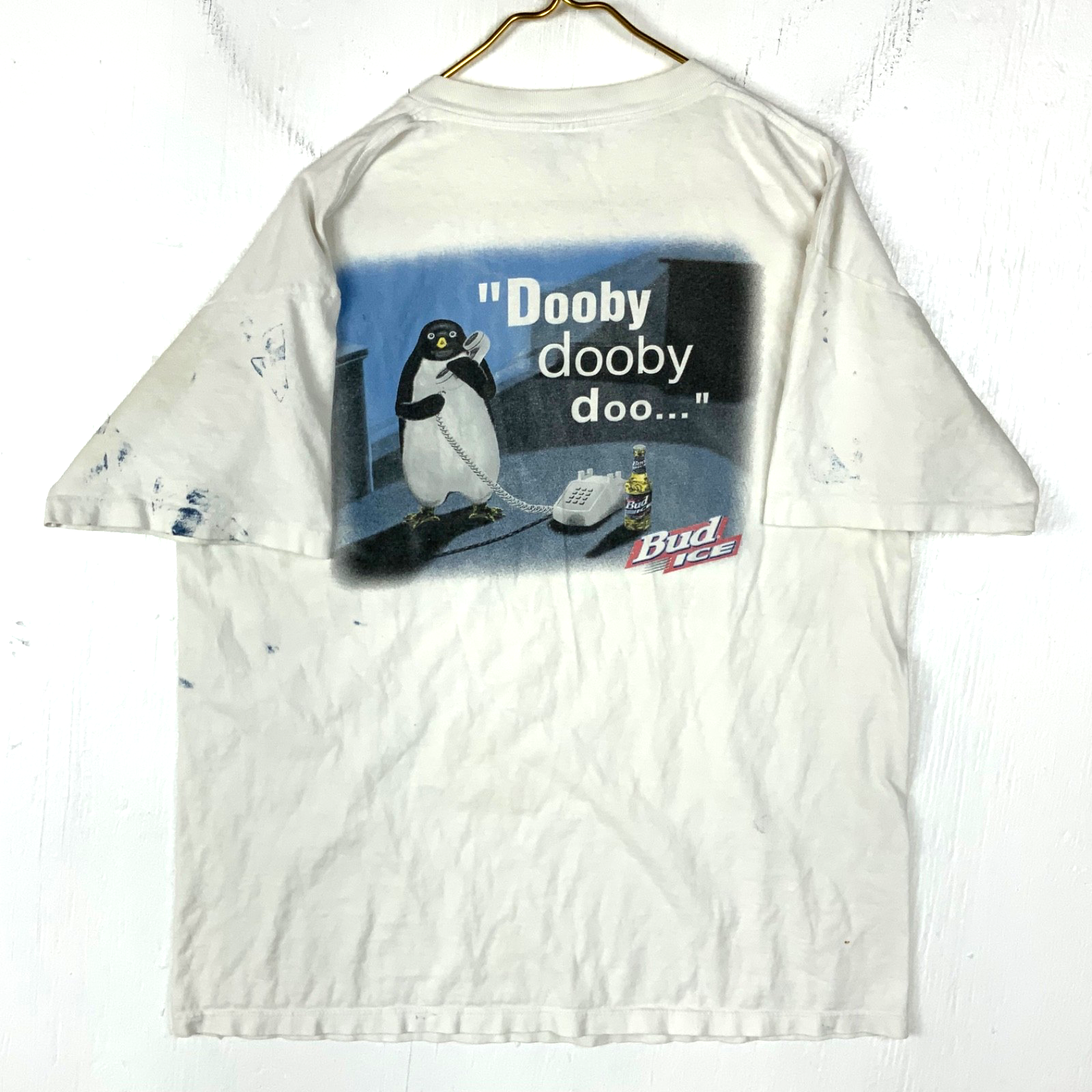 Vintage Bud Ice T-Shirt XL Wild Oats Single Stitch 1996 Beware The Penguins 90s