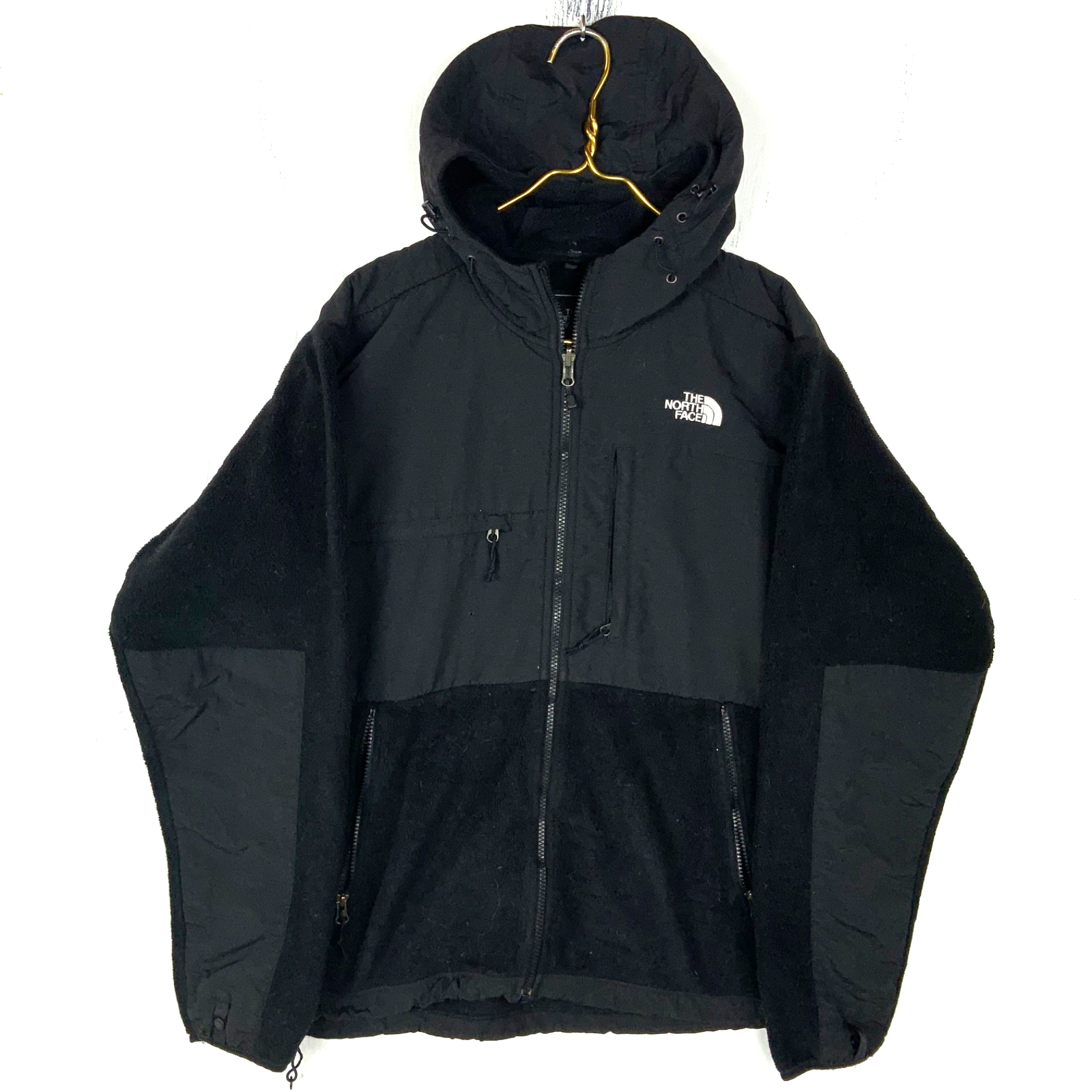 The North Face Denali Fleece Sweater Jacket Medium Black Hooded Full Zip