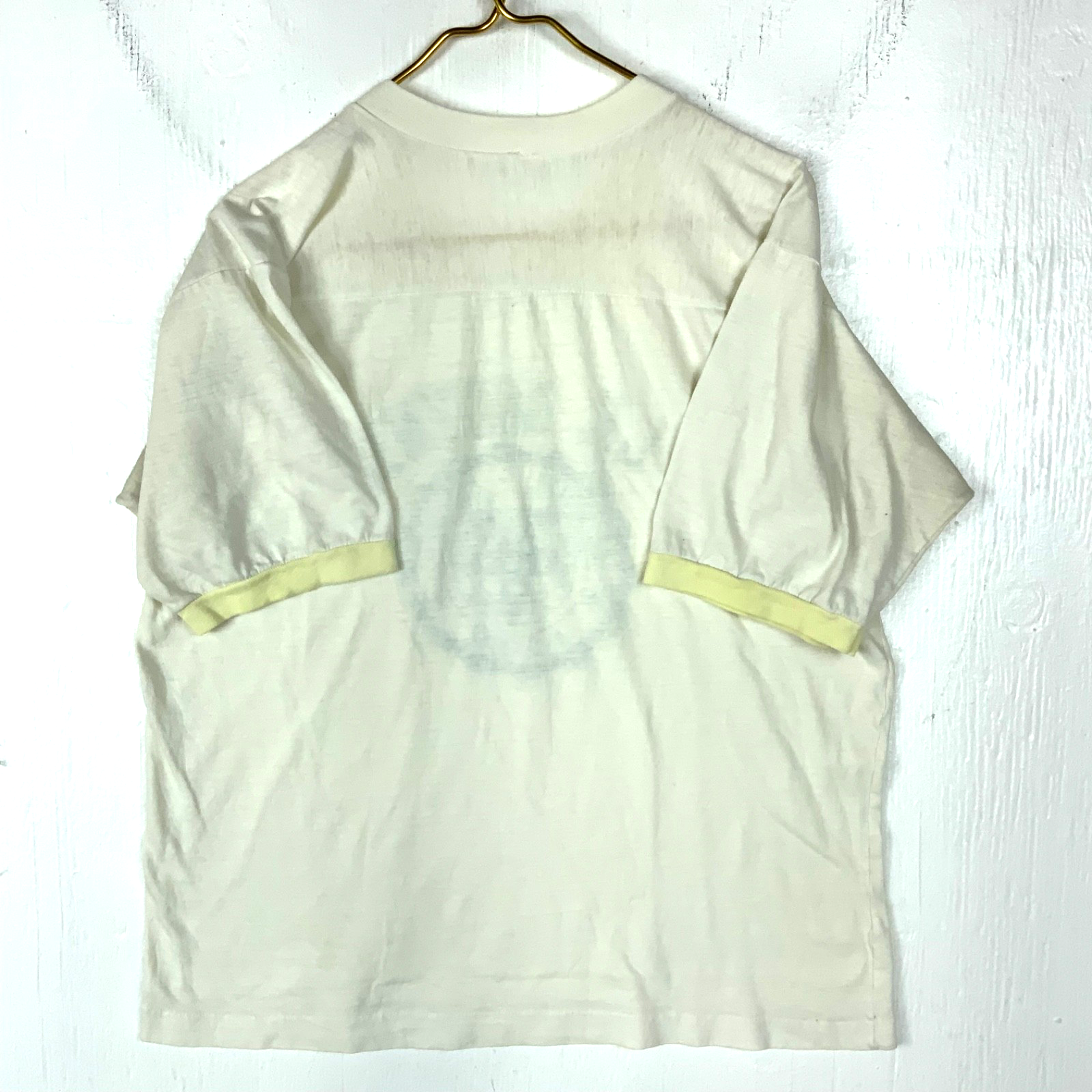 Vintage Le Moyne College T-Shirt Large White V-Neck Single Stitch Ncaa 80s