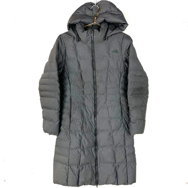 The North Face Women's Metropolis Puffer Parka Jacket Size Small Gray Full Zip