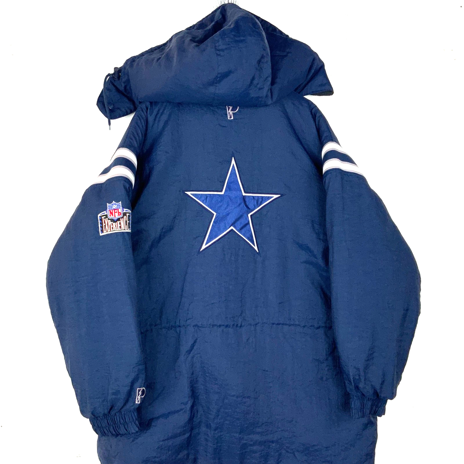 Vintage Dallas Cowboys Pro Player Jacket XL Reversible Puffer Hooded FullZip Nfl