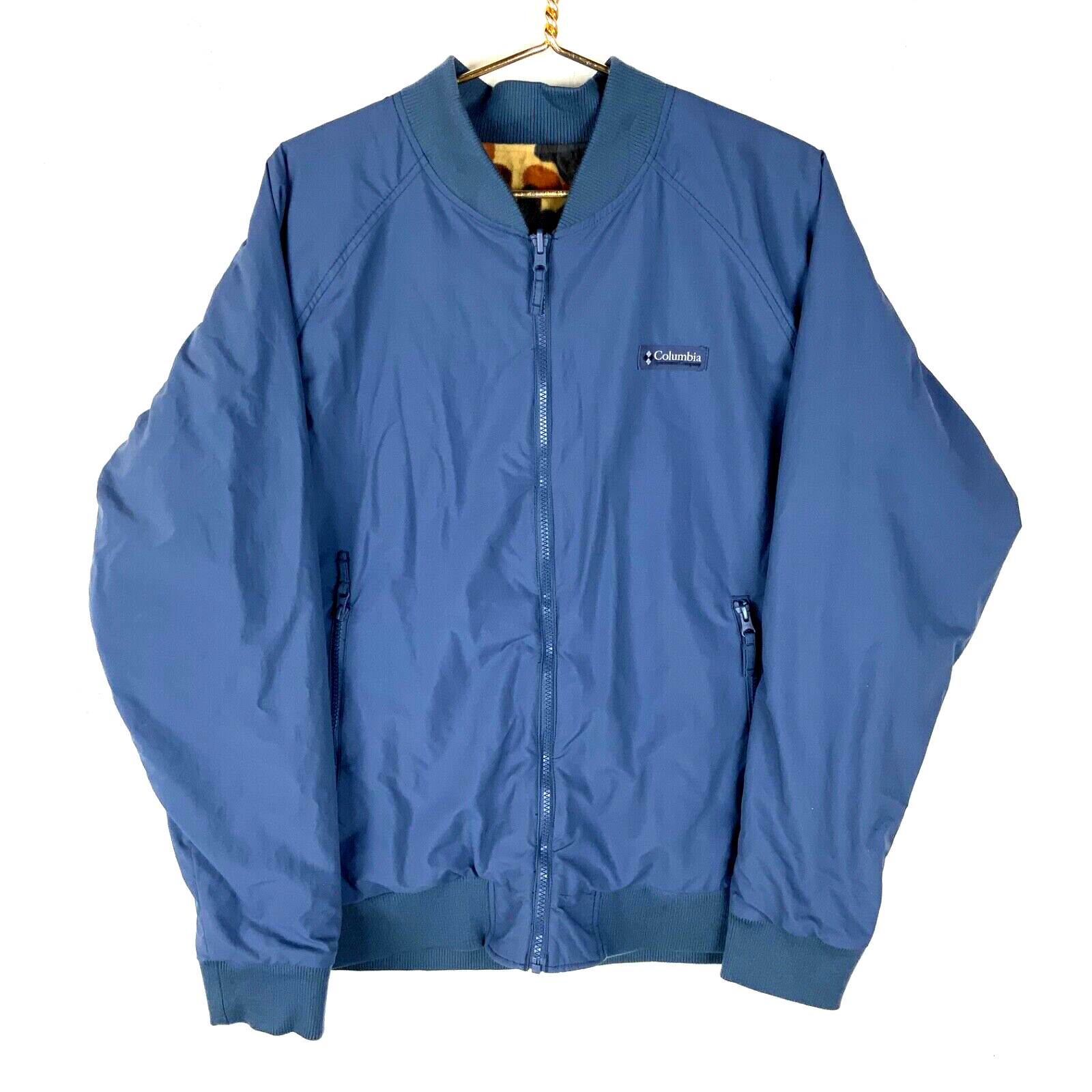Columbia Camo Bomber Jacket XL Full Zip Reversible Fleece Lined
