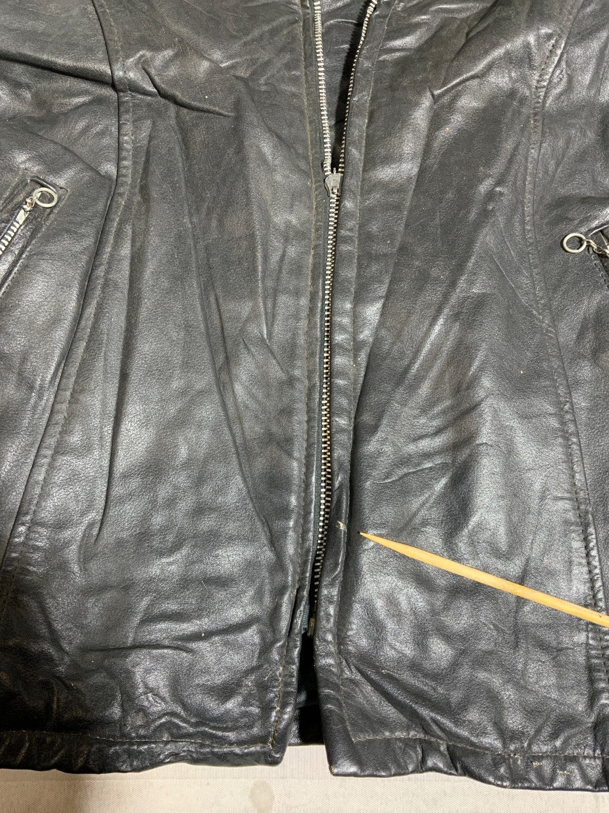 Vintage Excelled Leather Cafe Racer Jacket Small Full Zip Lined Made Usa 80s
