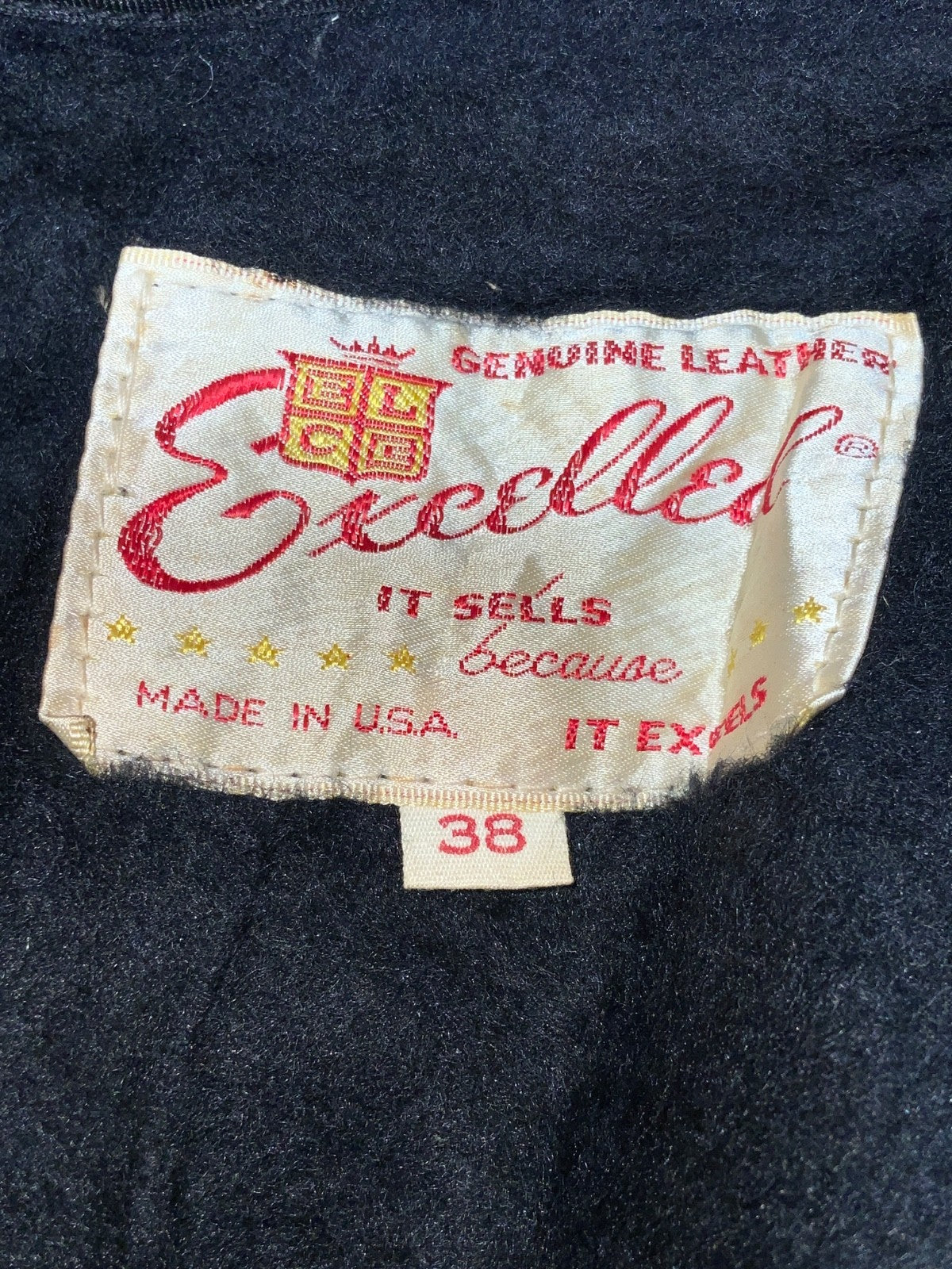 Vintage Excelled Leather Cafe Racer Jacket Small Full Zip Lined Made Usa 80s