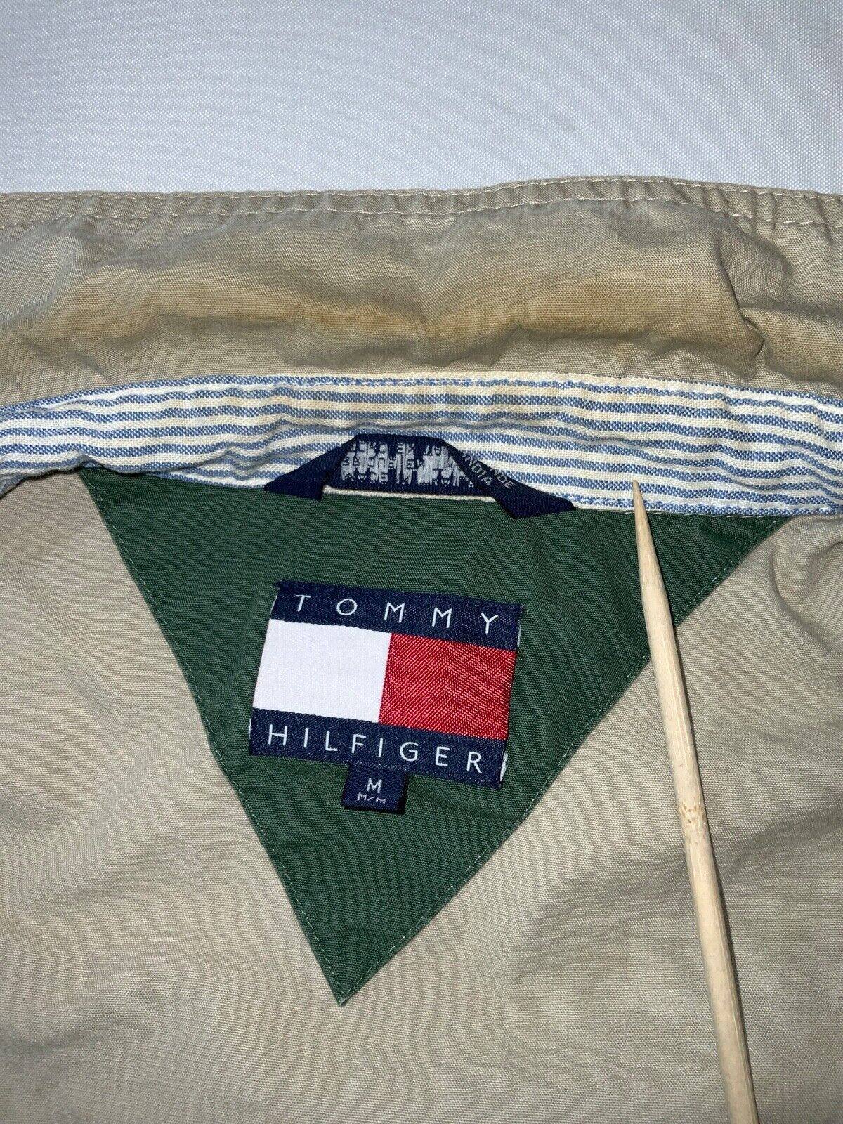 Vintage Tommy Hilfiger Harrington Jacket Medium Beige Full Zip 90s