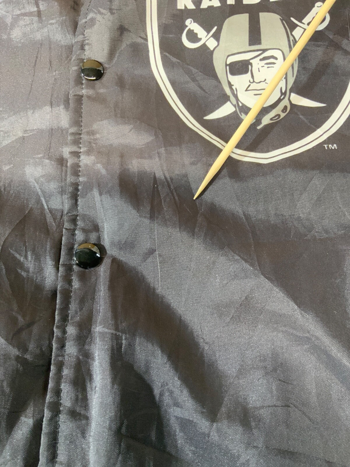 Vintage Oakland Raiders Chalk Line Fanimation Jacket Large Black Nfl Snap Button