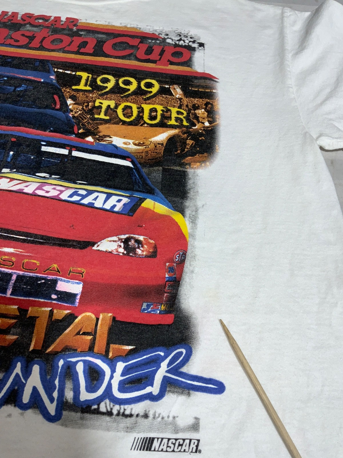 Vintage Nascar Winston Cup Tour T-Shirt XL White 1999 Heavy Metal Thunder 90s