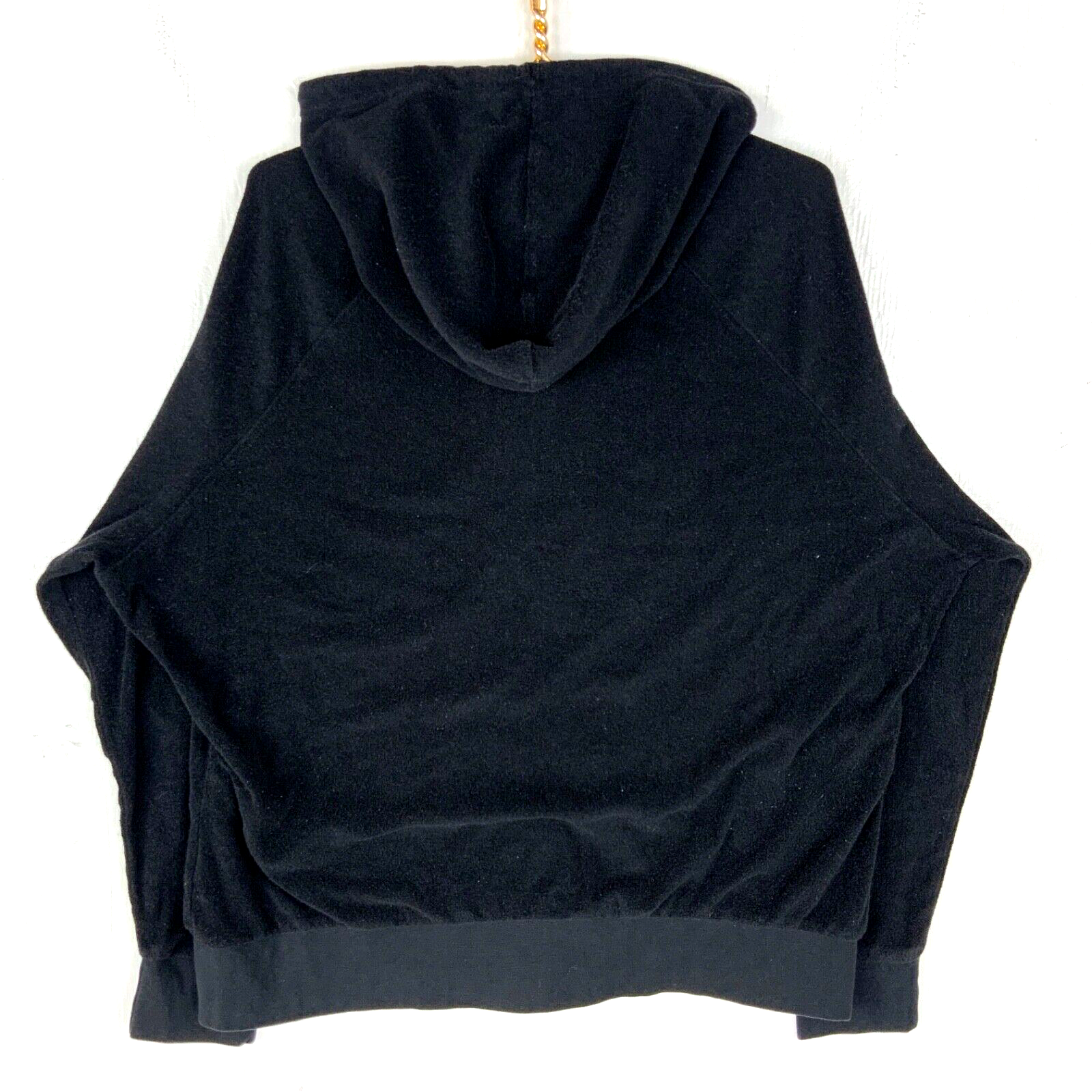Bebe Terry Cloth Women's Sweatshirt Hoodie 3XL Black Full Zip Bedazzled