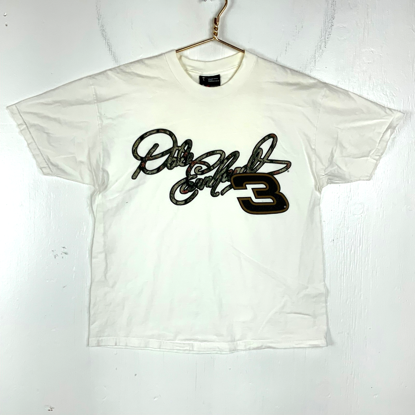 Vintage Dale Earnhardt Chase T-shirt Large White Nascar Camouflage