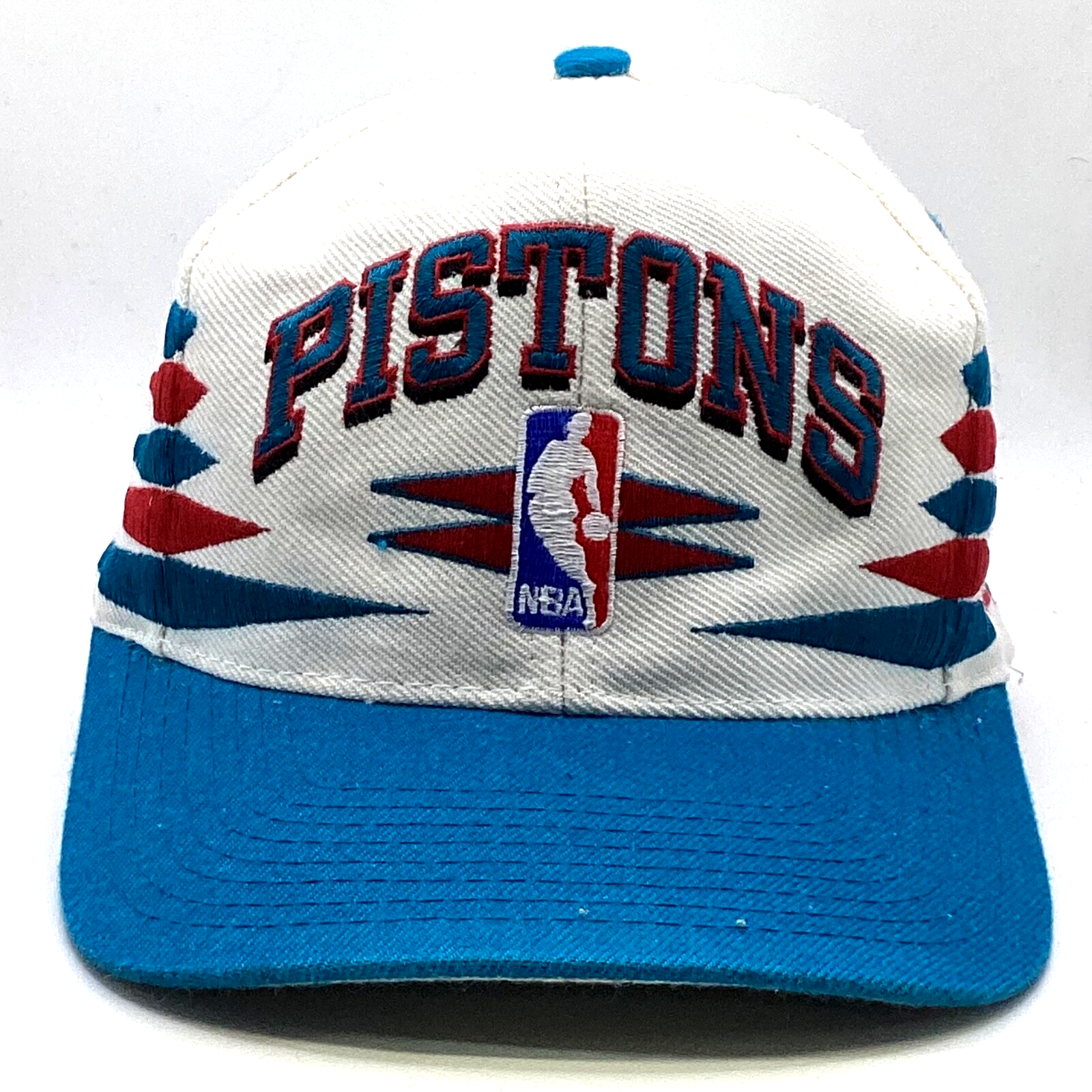 Vintage Detroit Pistons Logo Athletic Diamond Cut Snapback Hat Nba 90s