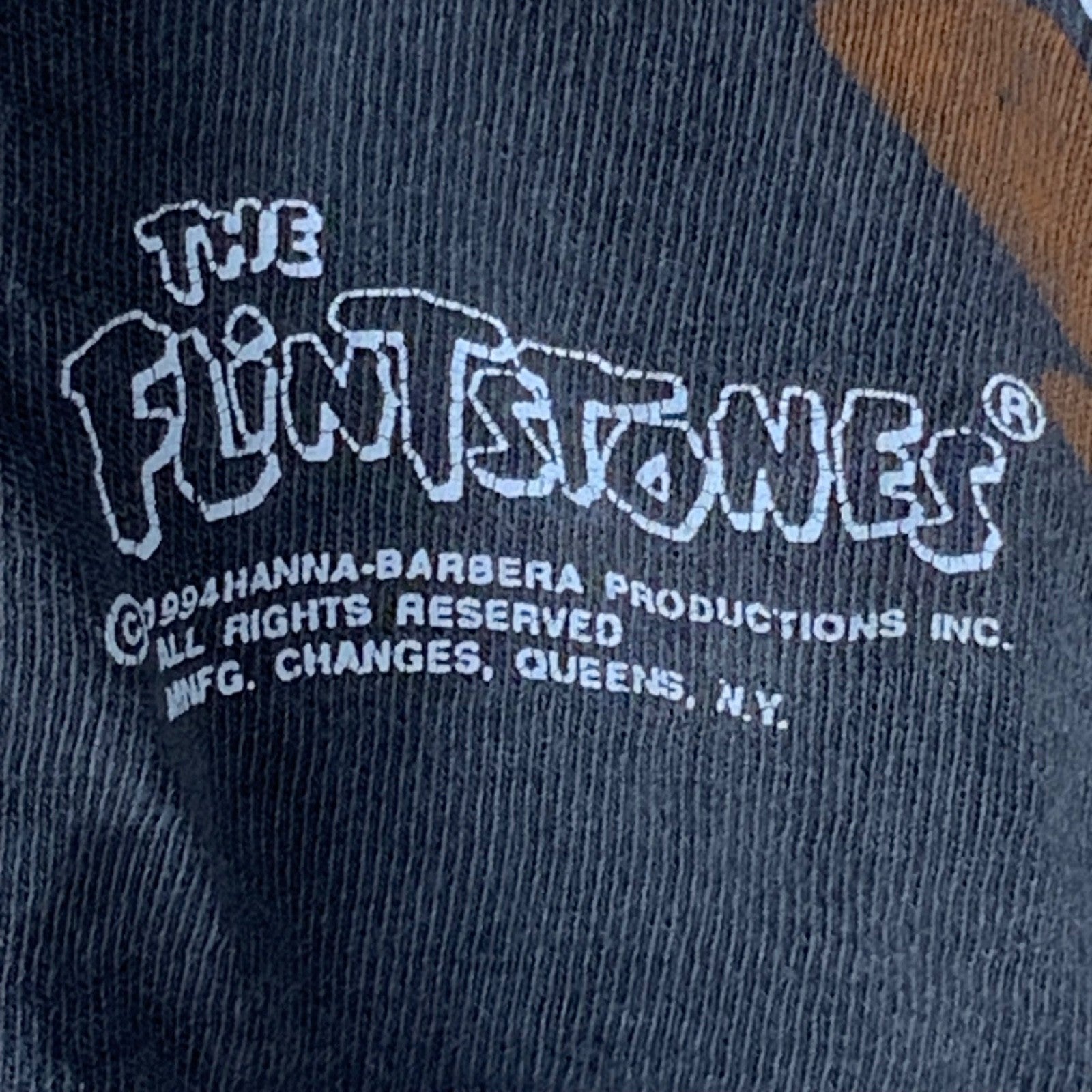 Vintage The Flintstones Changes T-Shirt XL Black All Over Print 1994 Cartoon 90s