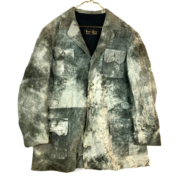 Vintage 1980s Suede Leather Jacket XL Gray Lined Button Up Herrero Rodero Spain