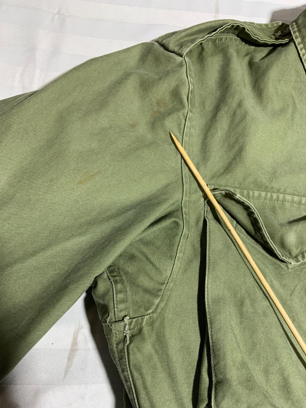 Vintage Us Army Og-107 Jacket Medium Green Full Zip Vietnam Era 60s 70s