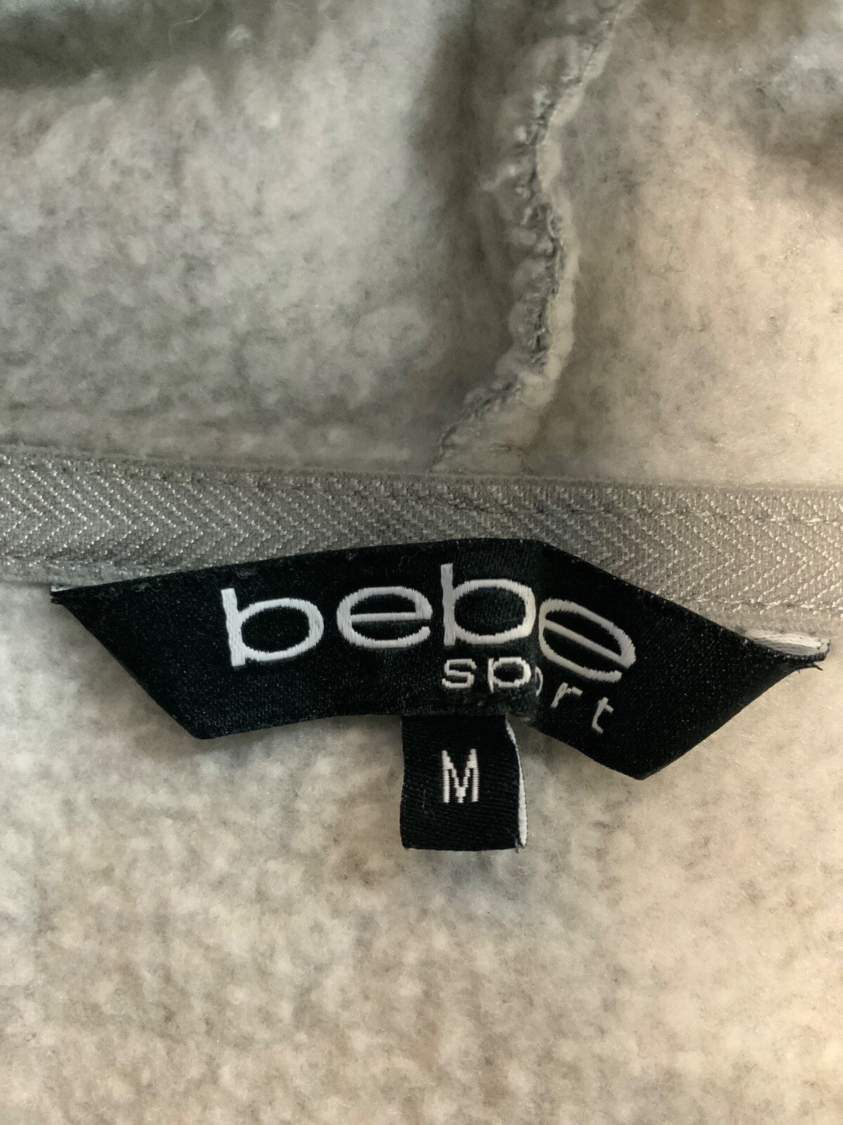 Bebe Women's Sweatshirt Hoodie Medium Gray Bedazzled