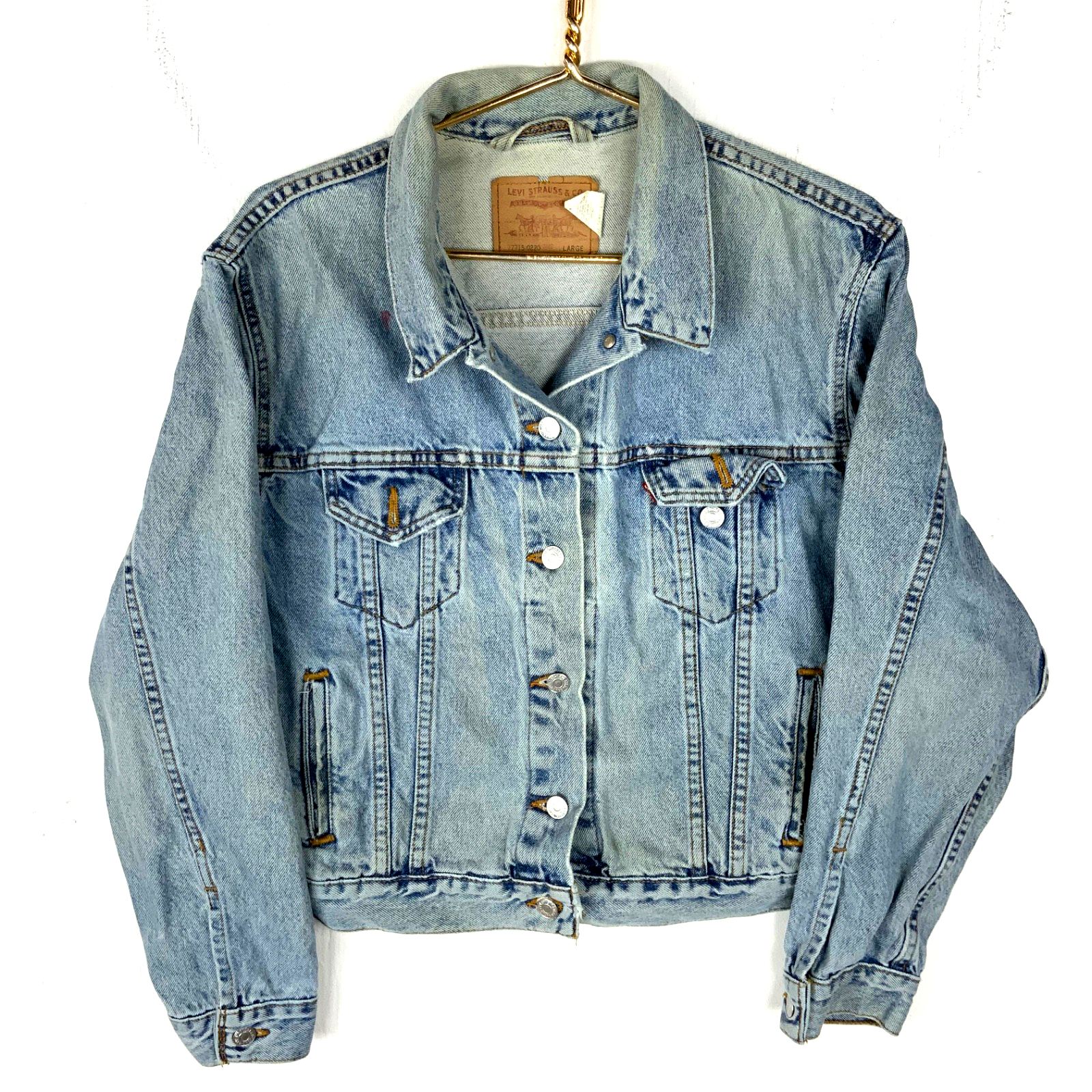 Vintage Levi’s Denim Jean Jacket Large Blue Light Wash 90s