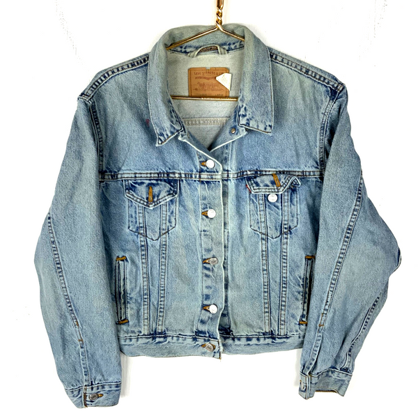 Vintage Levi’s Denim Jean Jacket Large Blue Light Wash 90s