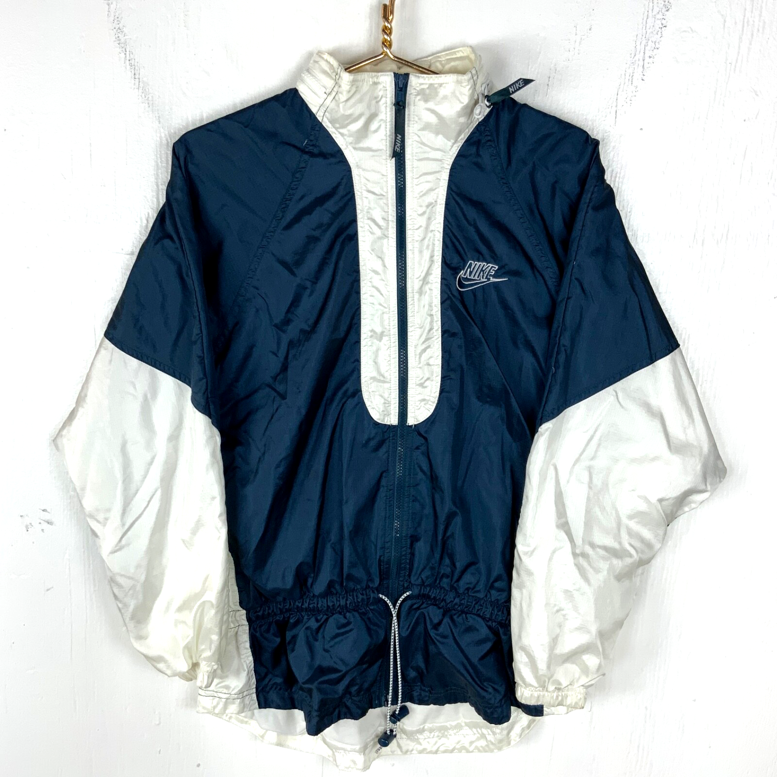 Vintage Nike Windbreaker Jacket Women's Medium Blue Full Zip 90s