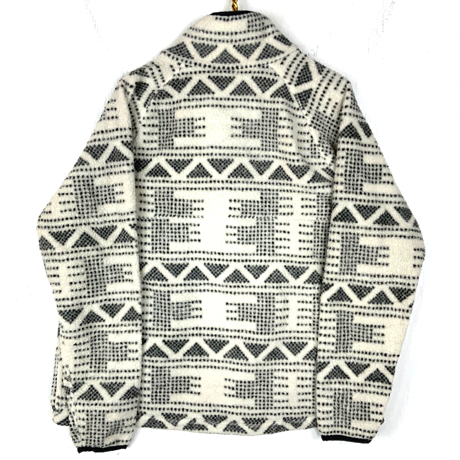 Carhartt Fleece Sweater Jacket Women's XL White Relaxed Fit Patterned Work Wear