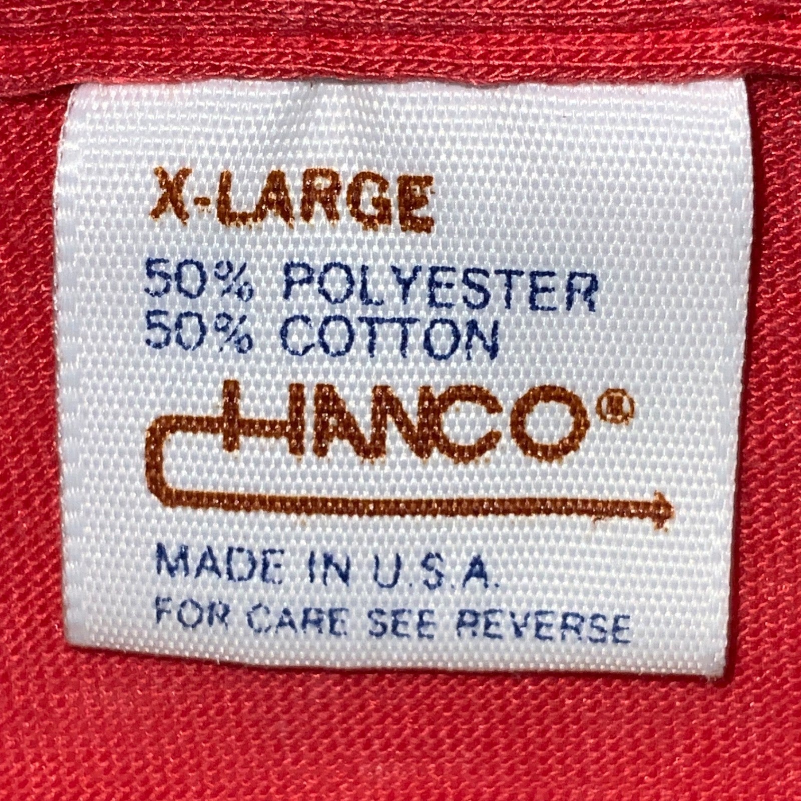 Vintage Caution Soft Shoulders T-Shirt XL Red Made Usa Single Stitch 80s