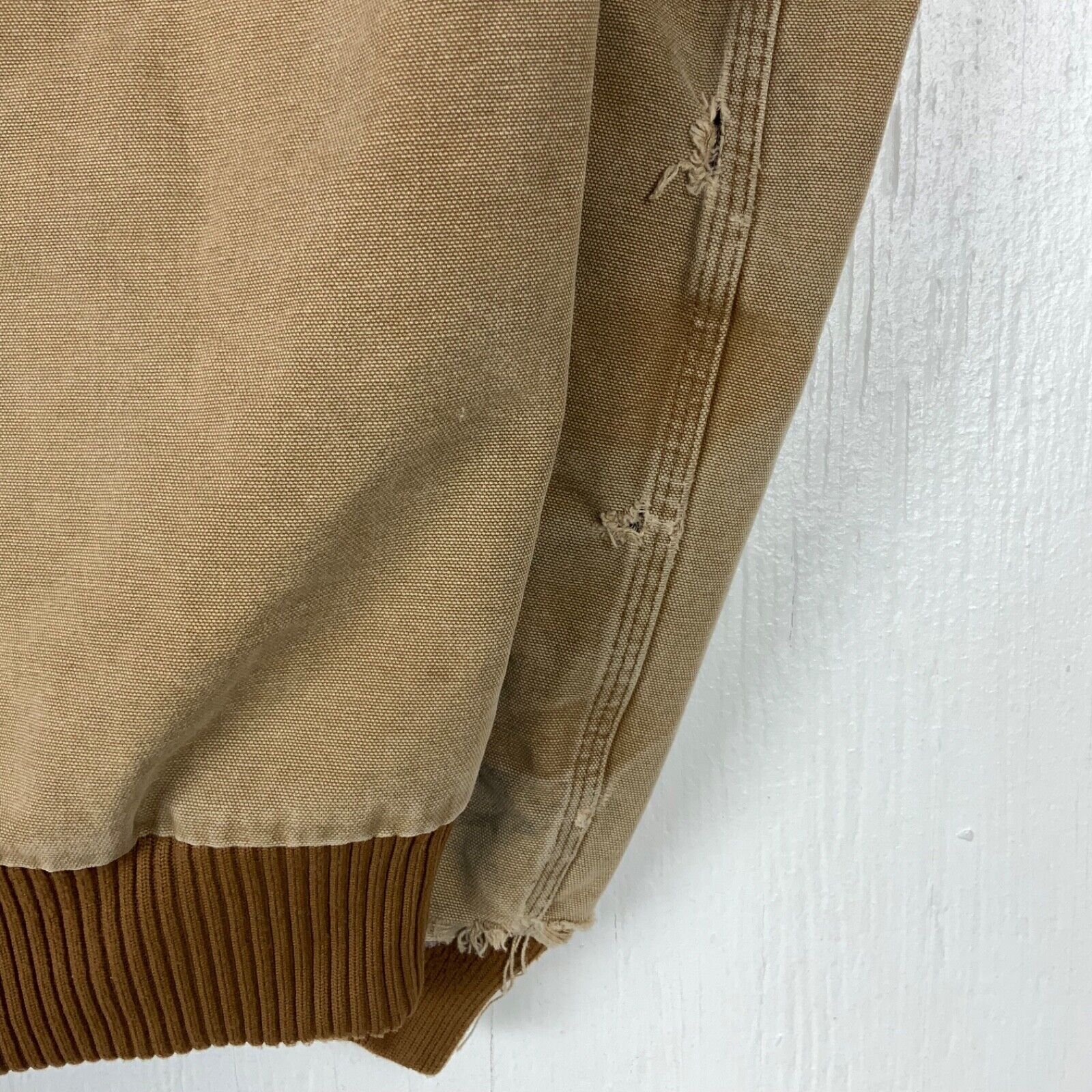 Carhartt Duck Jacket Medium Brown Full Zip Quilt Lined Workwear