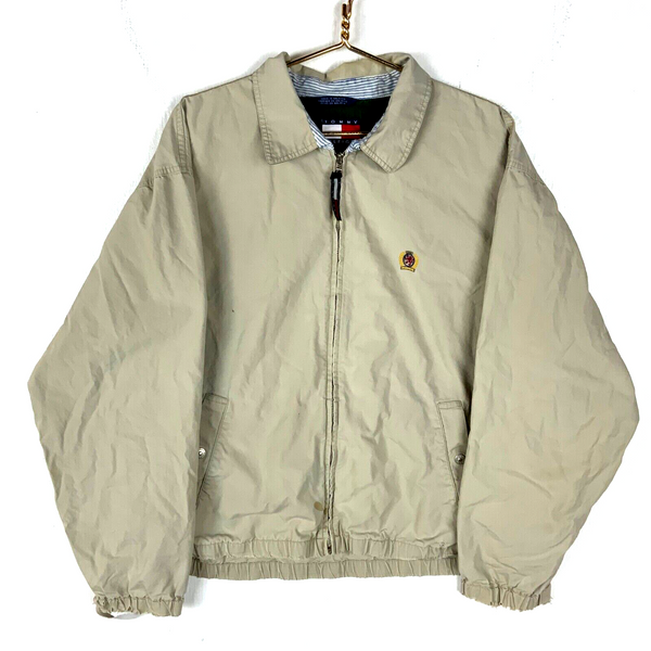 Vintage Tommy Hilfiger Harrington Jacket Large Beige Full Zip 90s