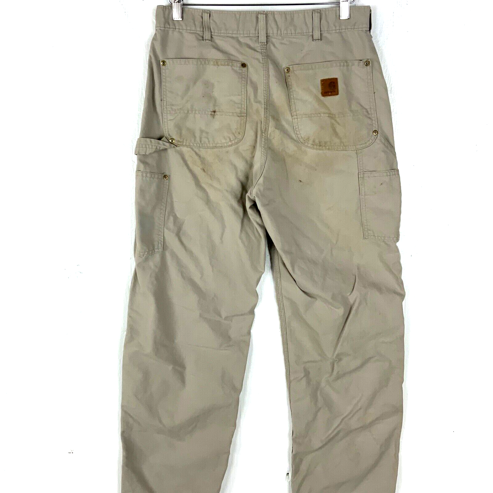 Carhartt Double Knee Dungaree Workwear Pants 32x36 Beige