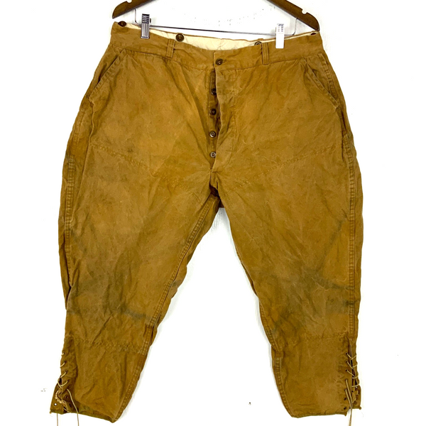 Vintage Us Army Canvas Trousers Size 37x24 Brown Ww1 Spanish American War 1900s