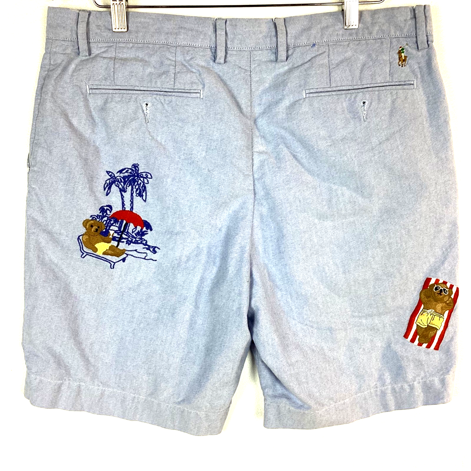 Polo Bear Ralph Lauren Classic Fit Shorts Size 34 Blue Beach