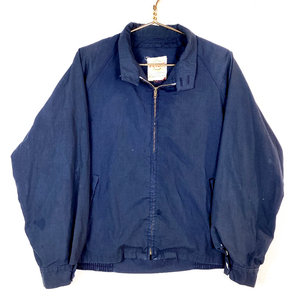 Vintage Peters Harrington Windbreaker Jacket Size Large Blue 80s