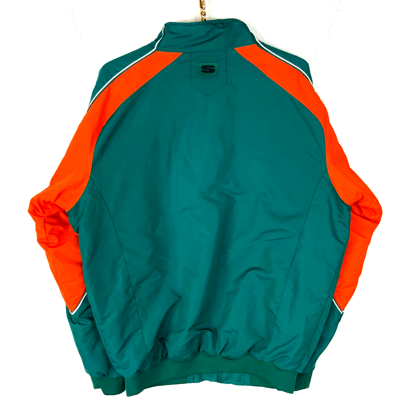 Vintage Miami Dolphins Stadium Track Jacket Large Full Zip Fleece Lined Nfl