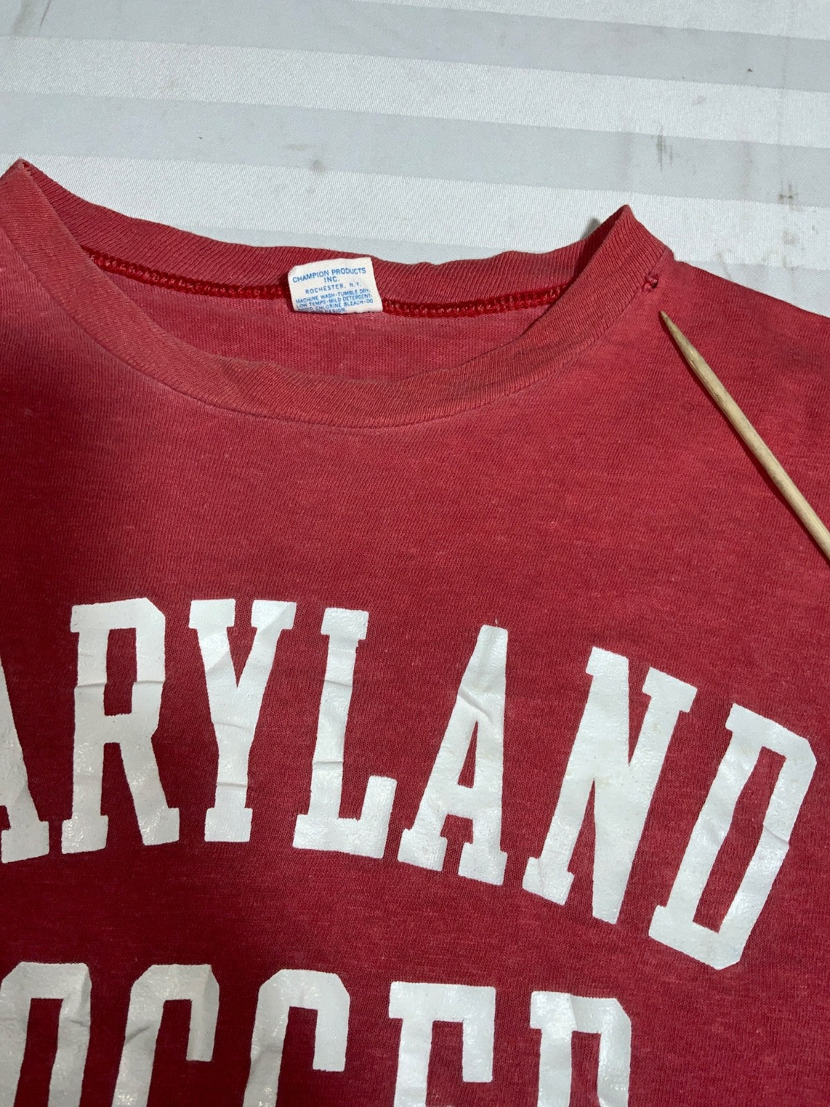 Vintage Maryland Terrapins Champion T-Shirt Large Red Made Usa Ncaa Football 70s