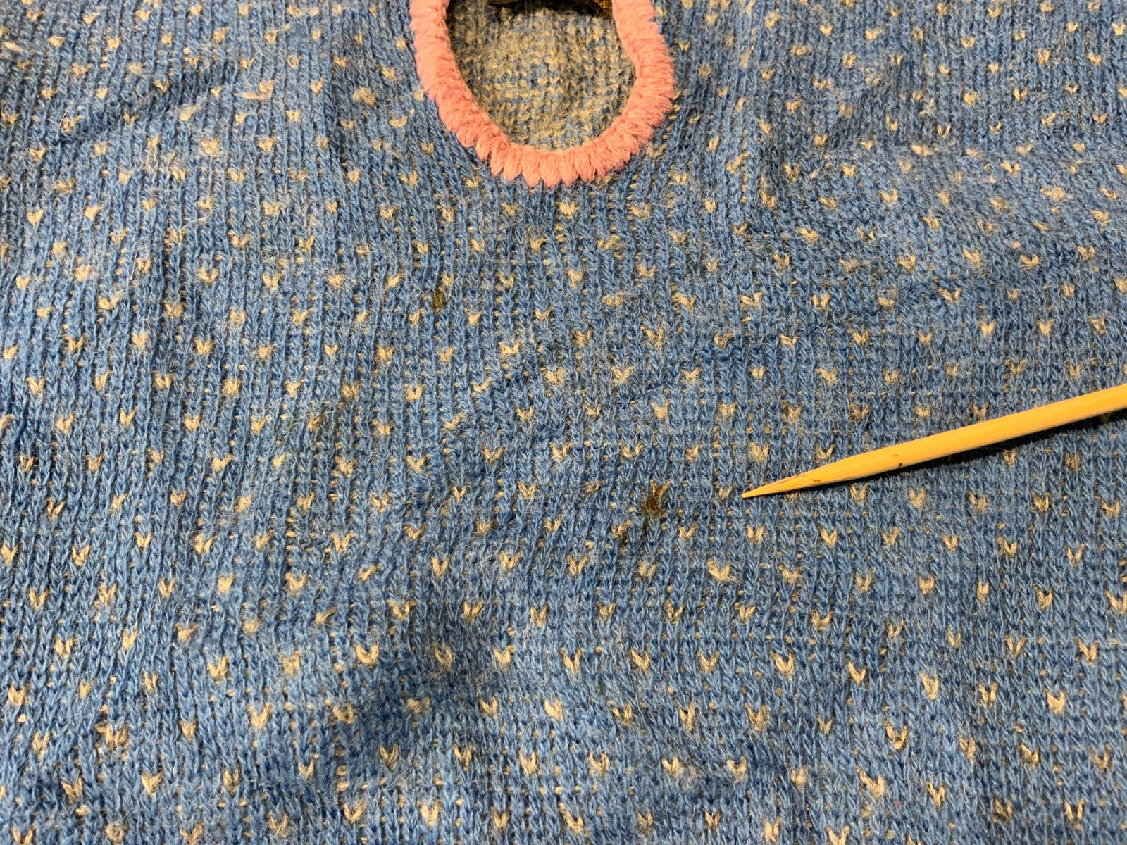 Vintage Alps Wool Knit Sweater Women’s Large Blue Made Usa Pattern 90s