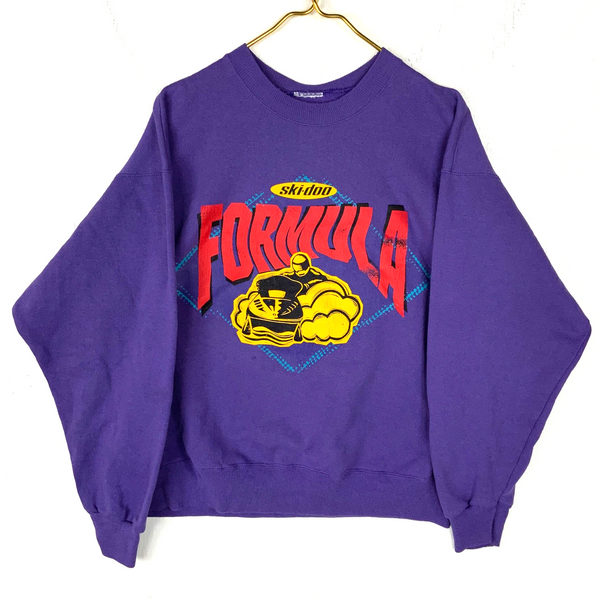 Vintage Ski-doo Formula Sweatshirt Crewneck Medium Purple Snowmobile Racing 90s