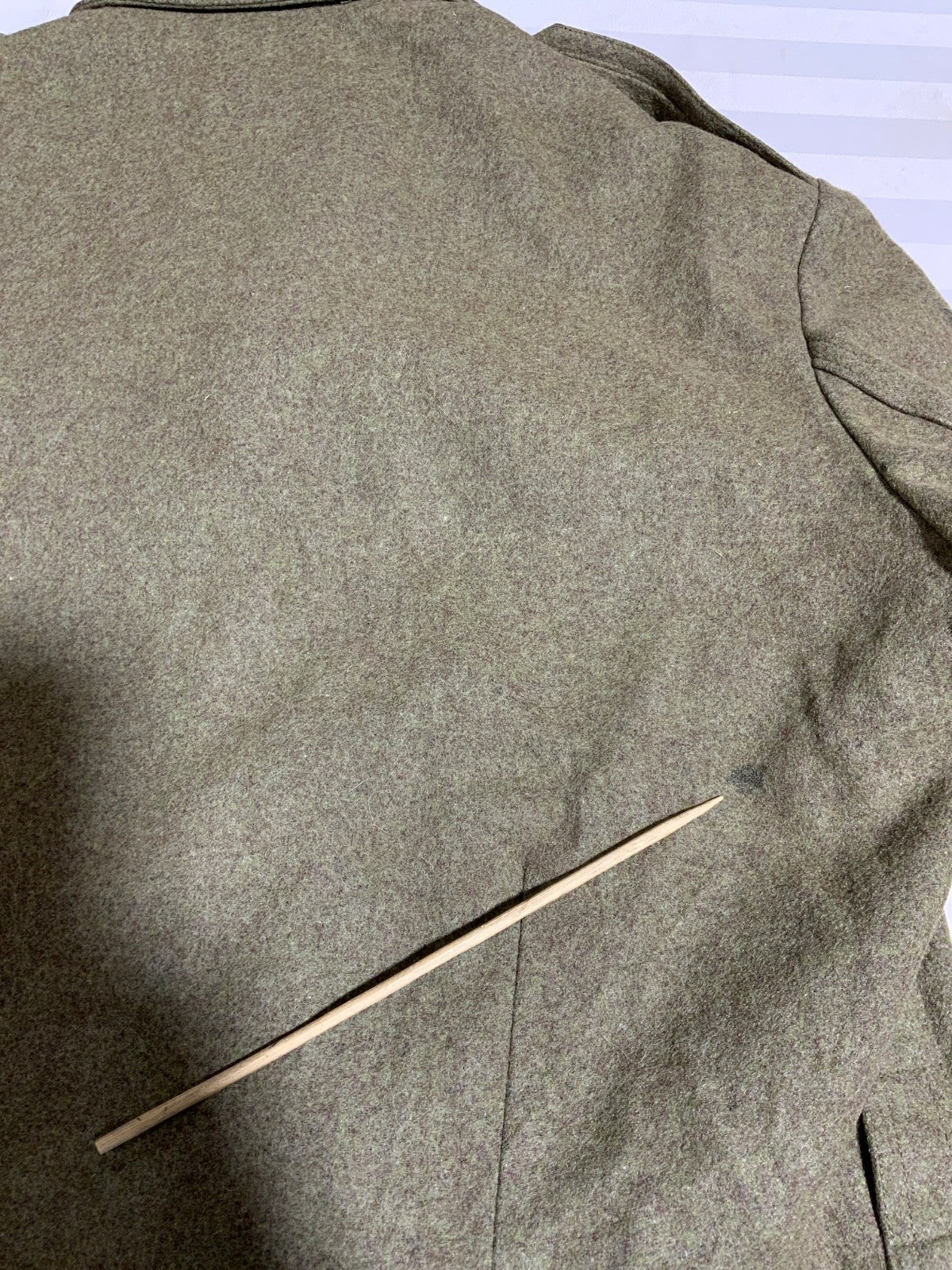 Vintage German Military Wool Jacket Size XS Green Button Up Vietnam Era 60s