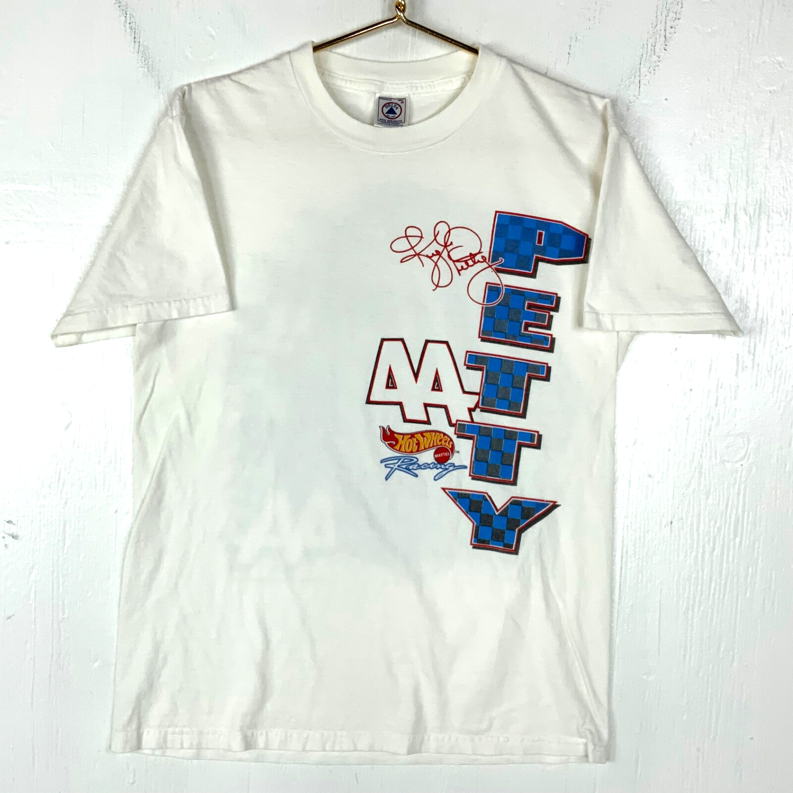 Vintage Nascar Racing Delta T-shirt Medium White Hot Wheels 1998 Kyle Petty 90s