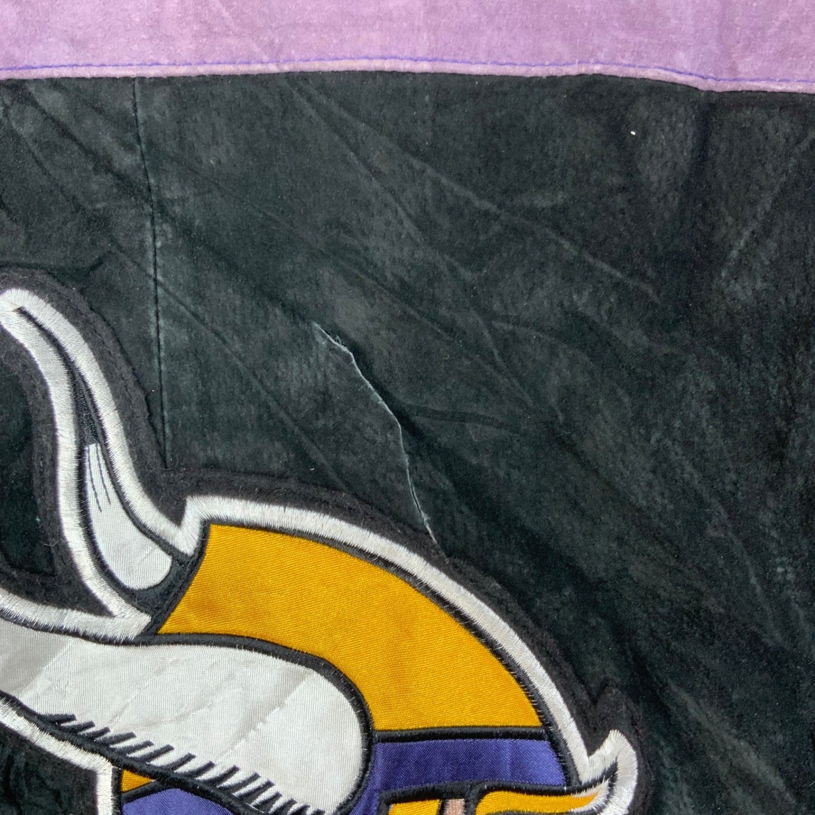 Minnesota Vikings Suede Leather Varsity Bomber Jacket 2XL Full Zip Nfl Football