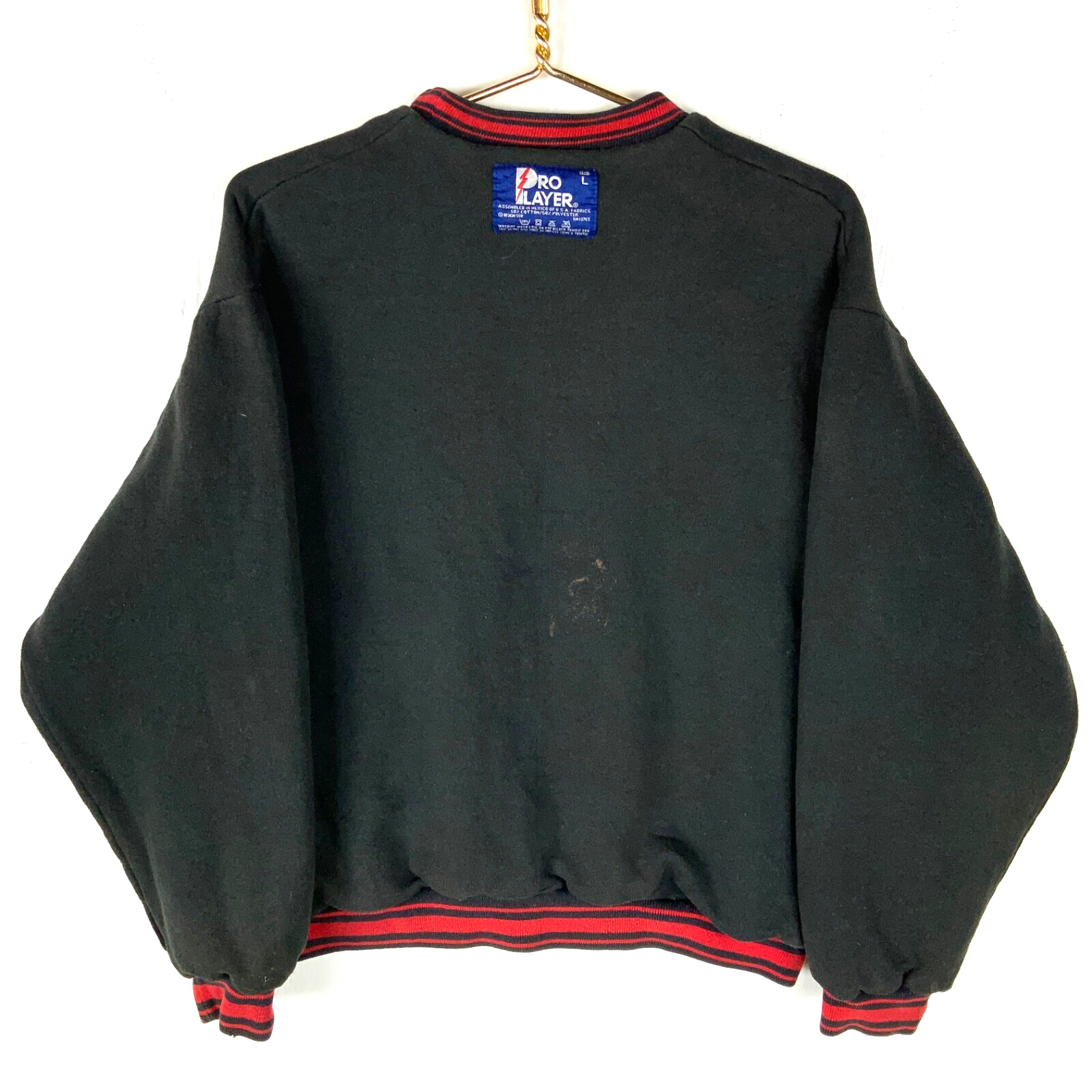 Vintage Detroit Red Wings Pro Player Sweatshirt Large Reversible Black Red Nhl