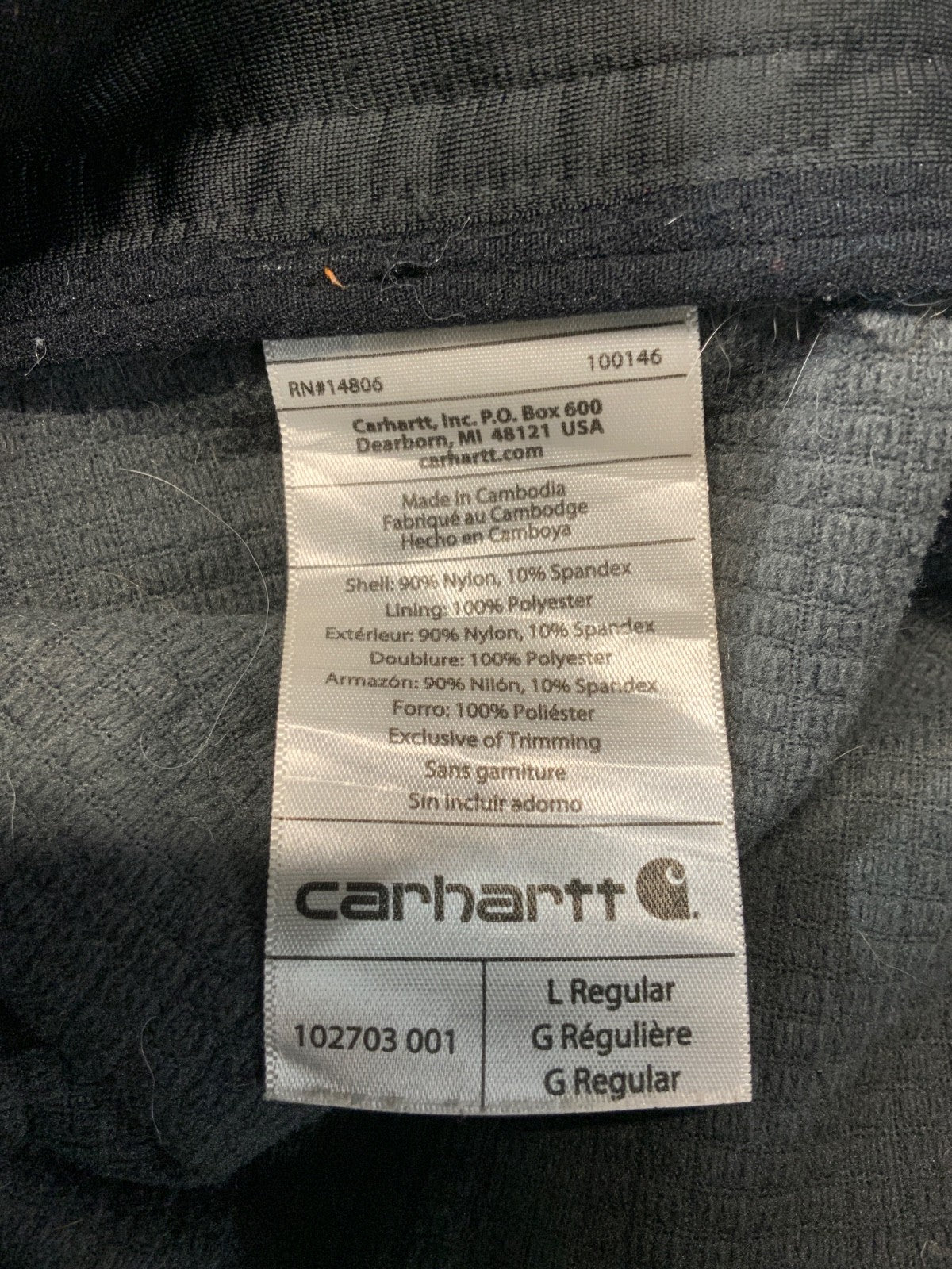 Carhartt Sandstone Jacket Large Black Full Zip