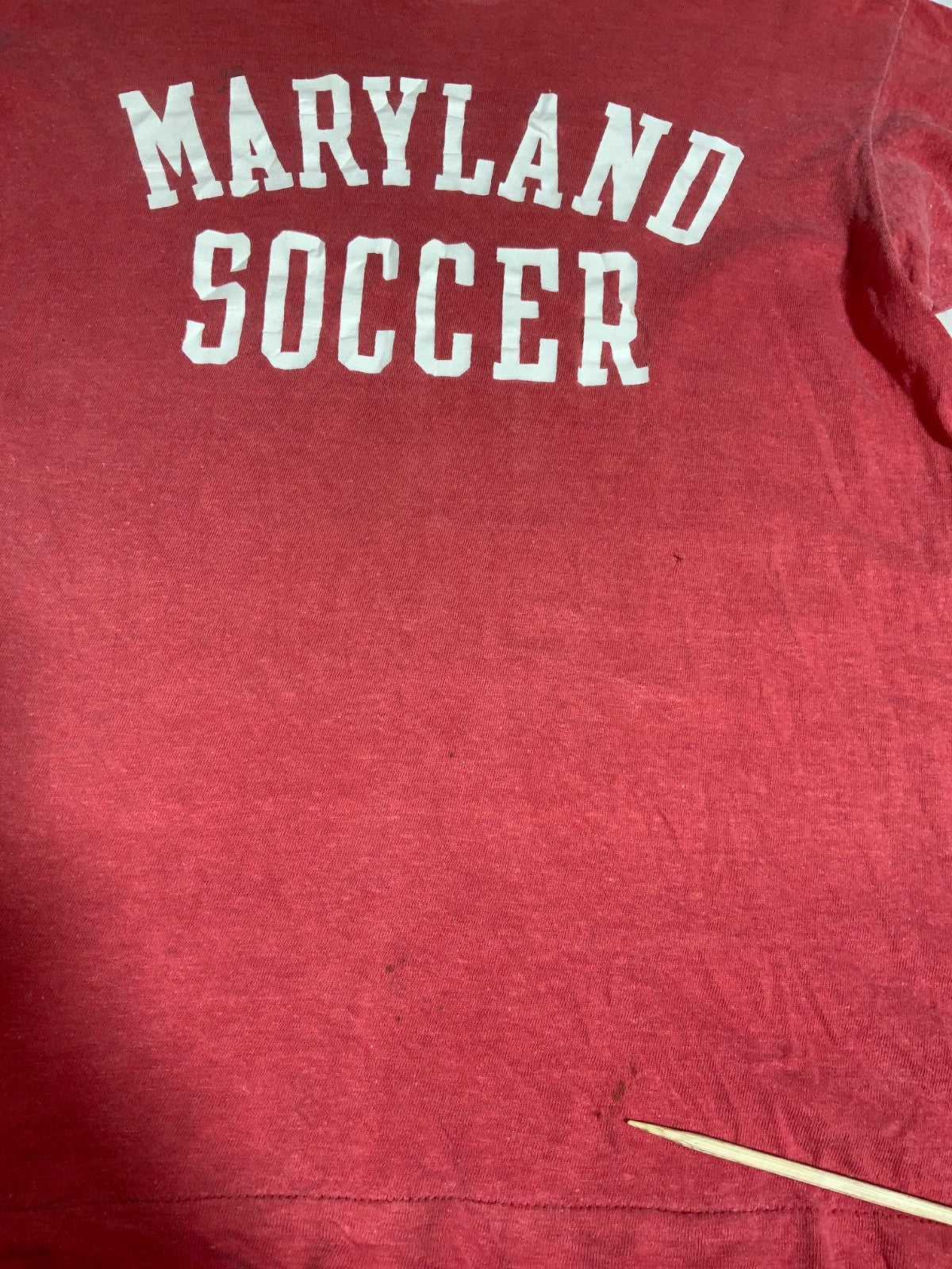 Vintage Maryland Terrapins Champion T-Shirt Large Red Made Usa Ncaa Football 70s