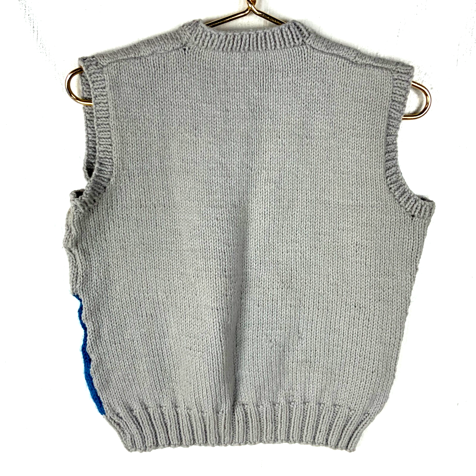 Vintage 1990s Grandma Wool Knit Sweater Vest Women’s XS Gray