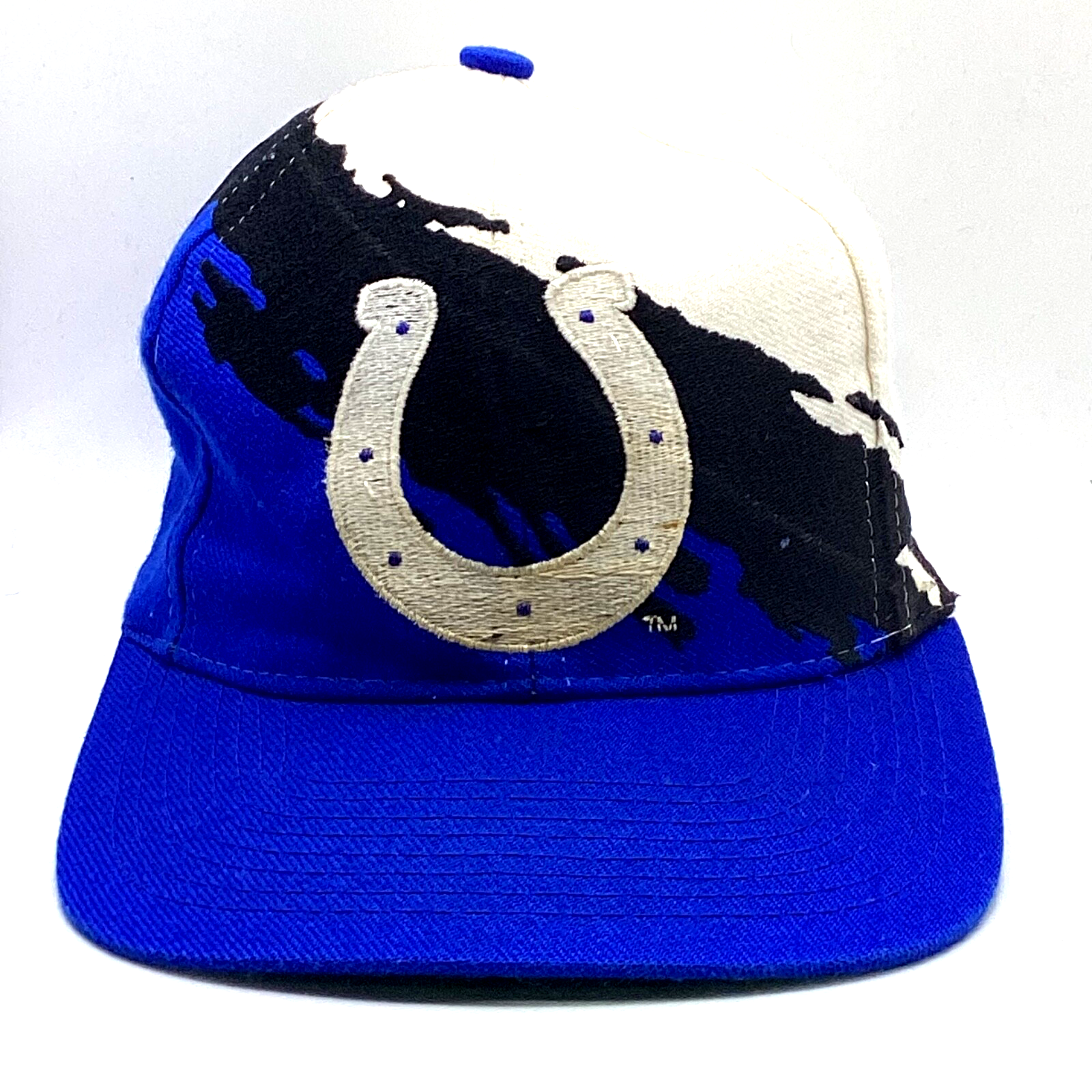 Vintage Indianapolis Colts Logo Athletic Splash Snapback Hat Cap Adjustable Nfl