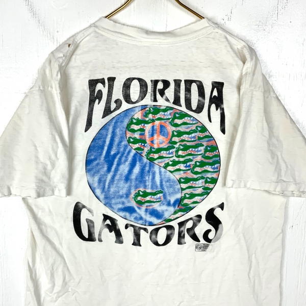 Vintage Florida Gators T-Shirt Size XL White Single Stitch Ncaa Alore 80s 90s