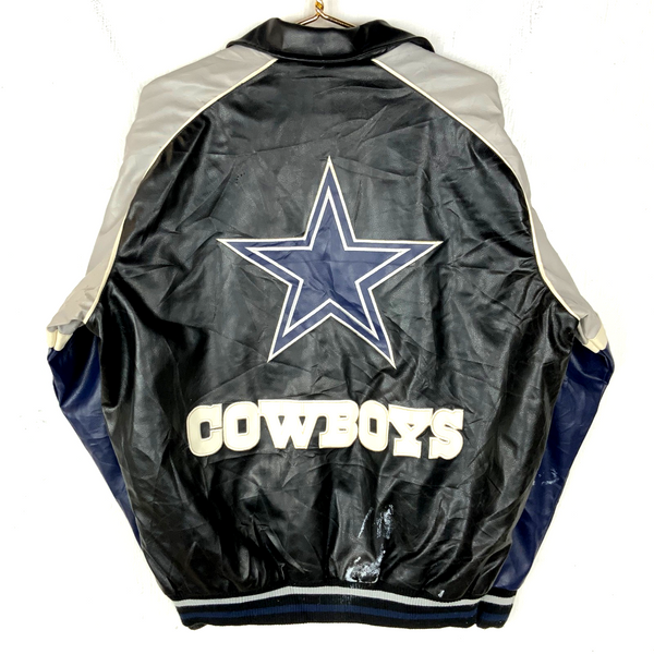 Vintage Dallas Cowboys Leather Varsity Bomber Jacket Large Nfl
