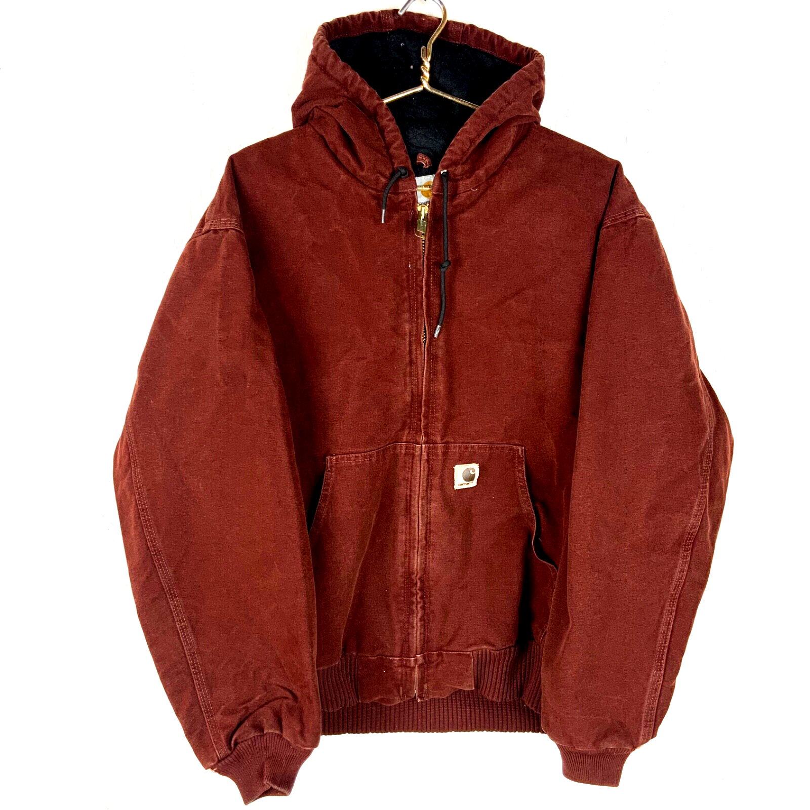 Carhartt Duck Jacket XL Red Full Zip Quilted Lined Workwear J130 Cly