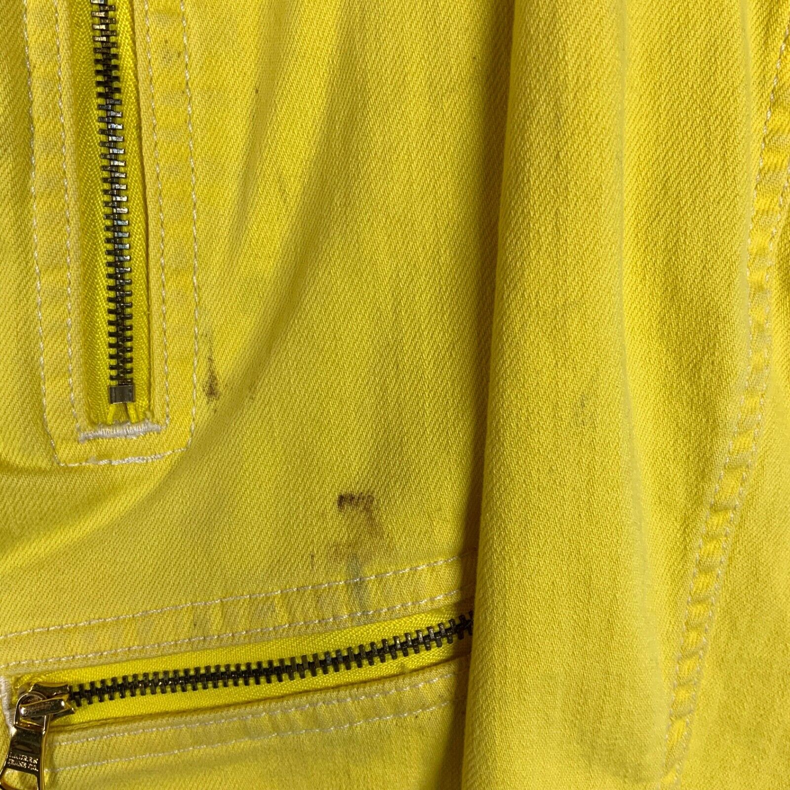 Vintage Lauren Jeans Co. Women's Denim Jean Jacket Small Yellow Full Zip 90s