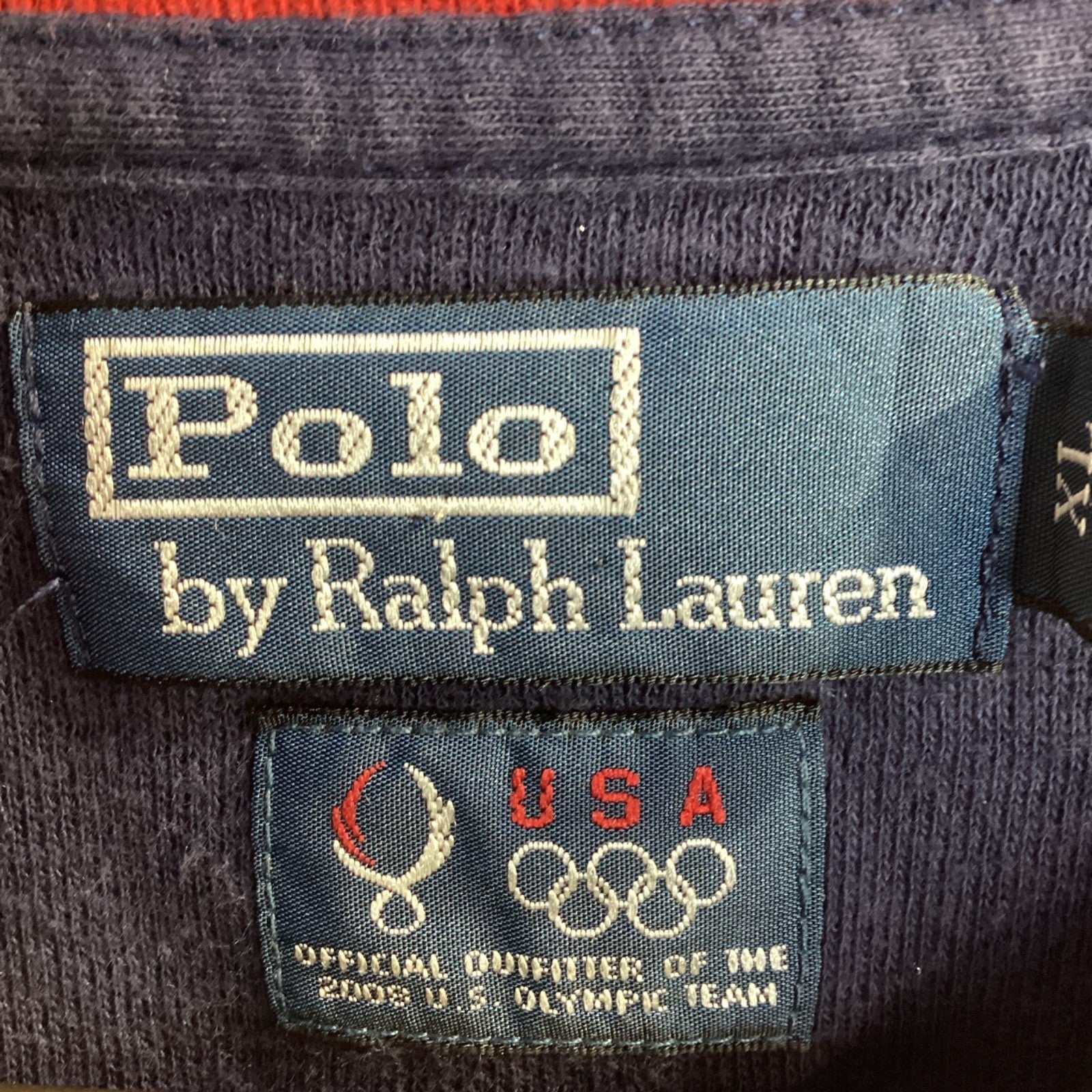 Vintage Polo Ralph Lauren Sweatshirt Jacket XL Blue 2008 Usa Olympics Beijing