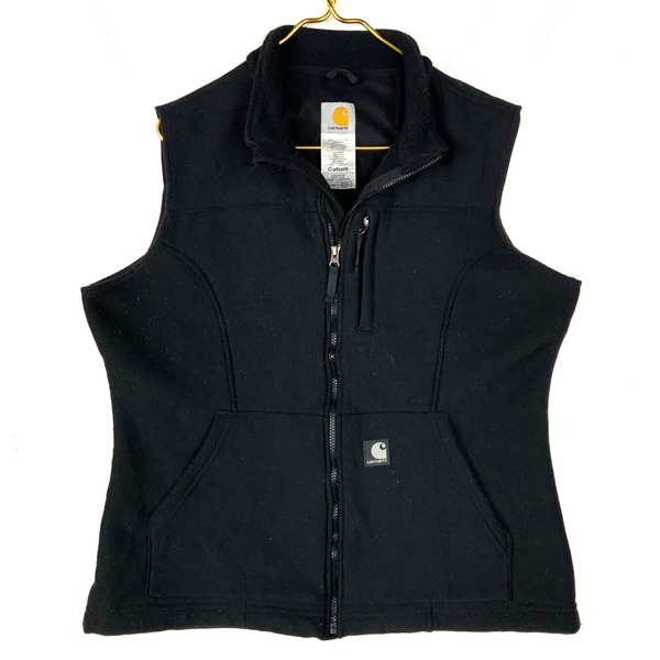 Carhartt Fleece Sweater Vest Women’s Size XL Black Full Zip Work Wear WV28 BLK