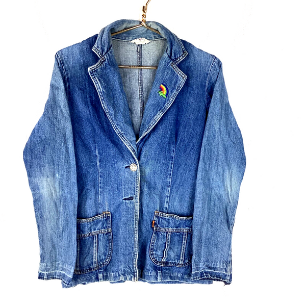 Vintage 1970s Levi's Women's Denim Jean Trucker Jacket Size Small Blue